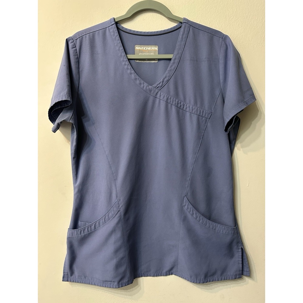 Skechers by Barco Women's Mock Wrap Scrub Top - Size Medium